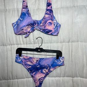 SHEIN Purple Marble Tie Bikini